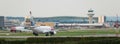 GATWICK AIRPORT, ENGLAND, UK Ã¢â¬â AUGUST 30 2018: Norwegian Airlines planes prepare to take off from Gatwick Airport